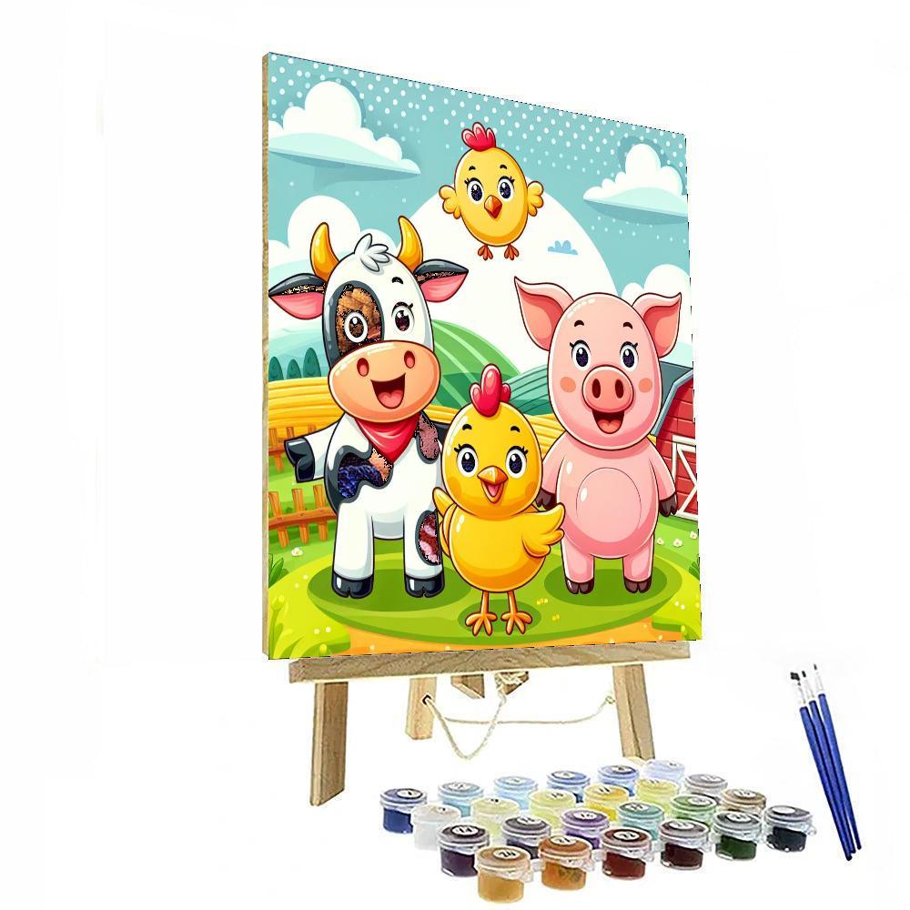 Farmyard Friends Fun Paint By Numbers Art