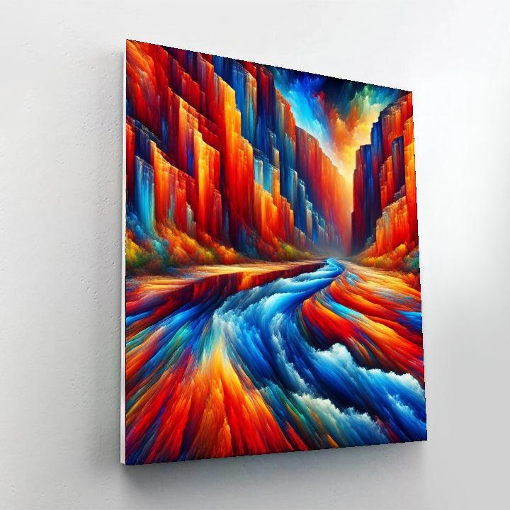 Dynamic Canyon River Flow Painting By Numbers Kit