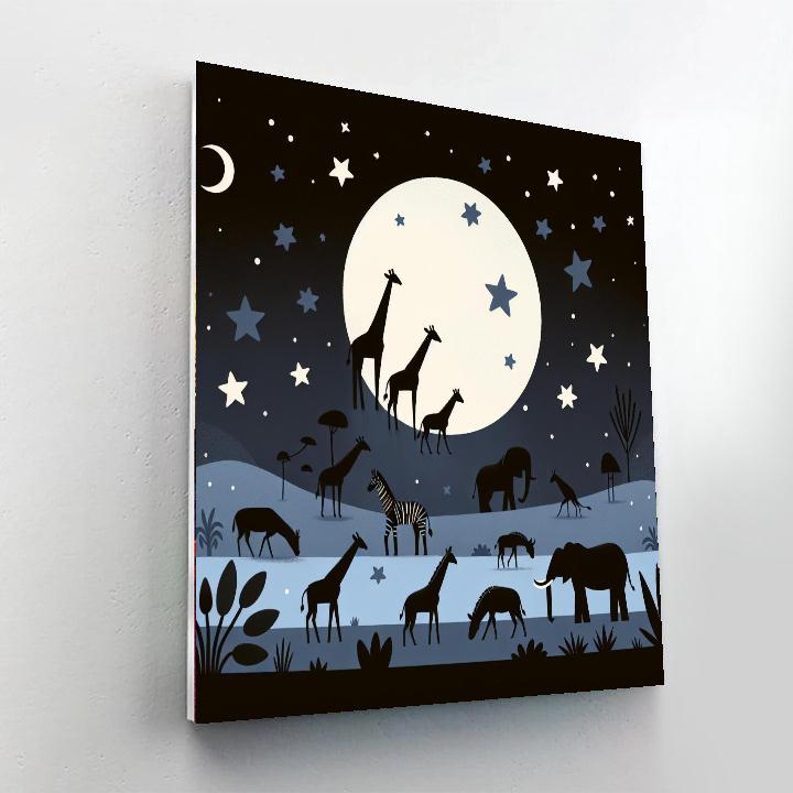 Starry Safari Spectacle Paint By Numbers Art