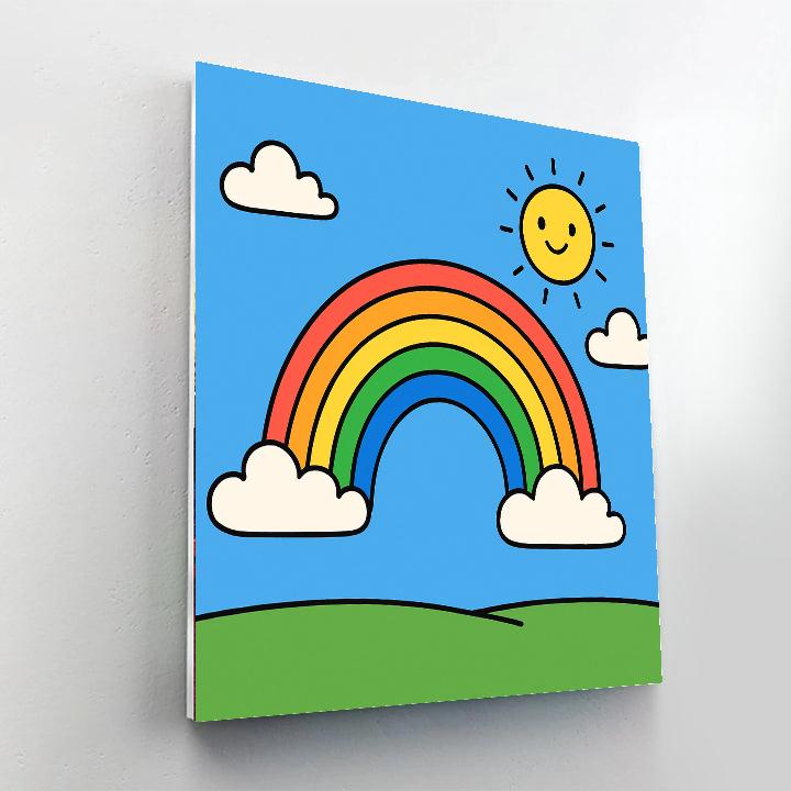 Bright Colorful Rainbow Numbered Painting Kits