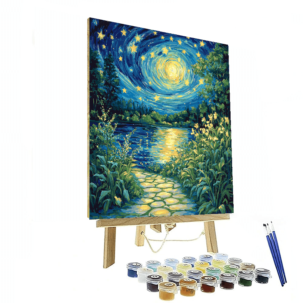 Vincent Van Gogh Inspired Starry Night Over The Garden  Paint By Numbers Art