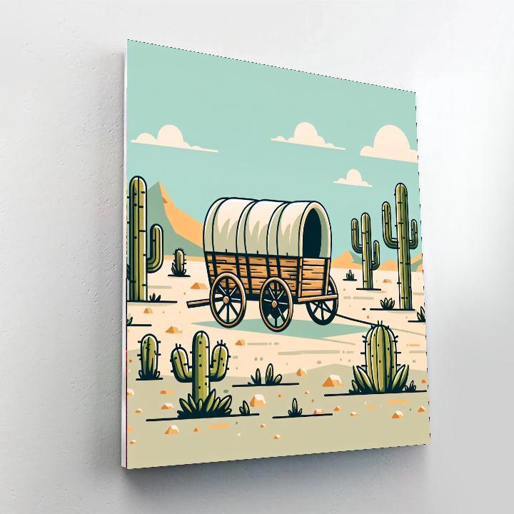Wild West Wagon Adventure Painting Number Kit
