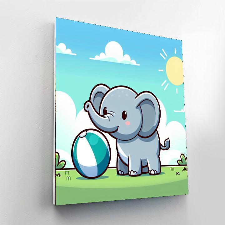 Cute Elephant Painting By Numbers Kit