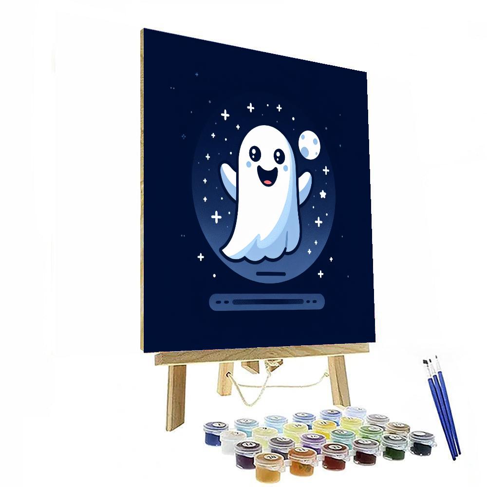 Spooky Halloween Ghost DIY Paint By Numbers