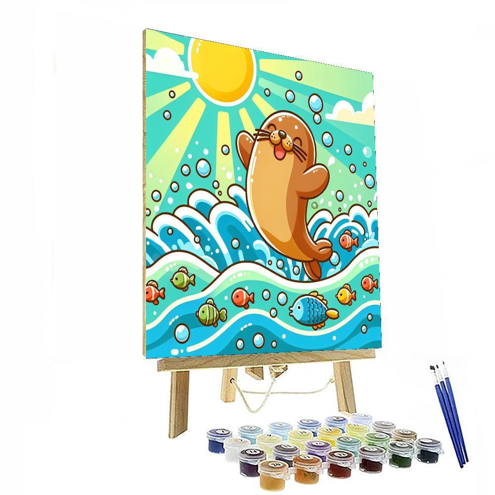 Playful Sea Lion Paint By Numbers Kits