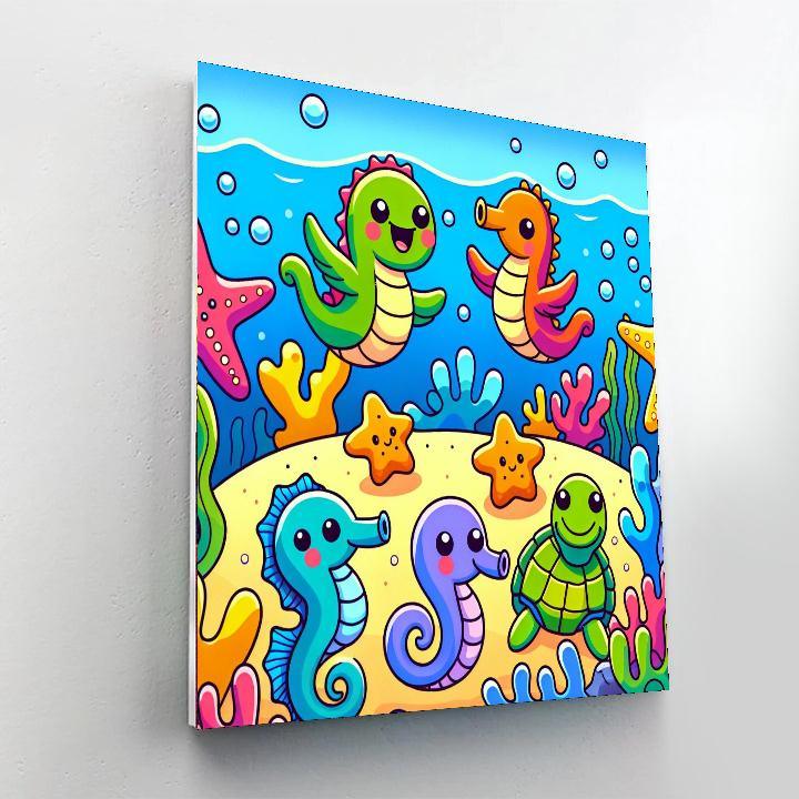 Playful Ocean Critters Numbered Painting Kits