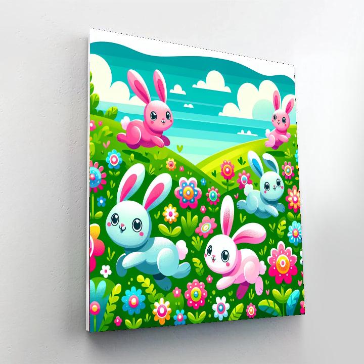 Bouncing Bunny Field Painting Number Kit