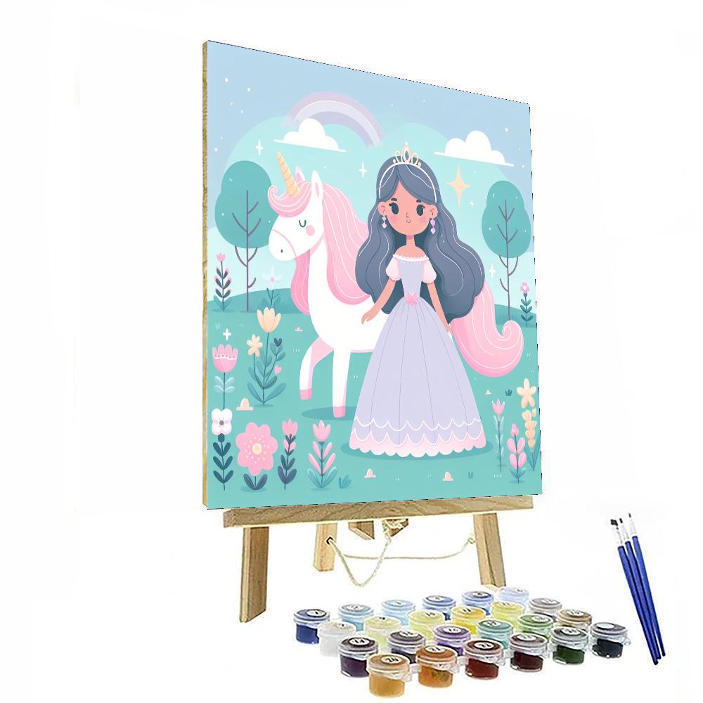 Princess And The Magic Unicorn Number Painting