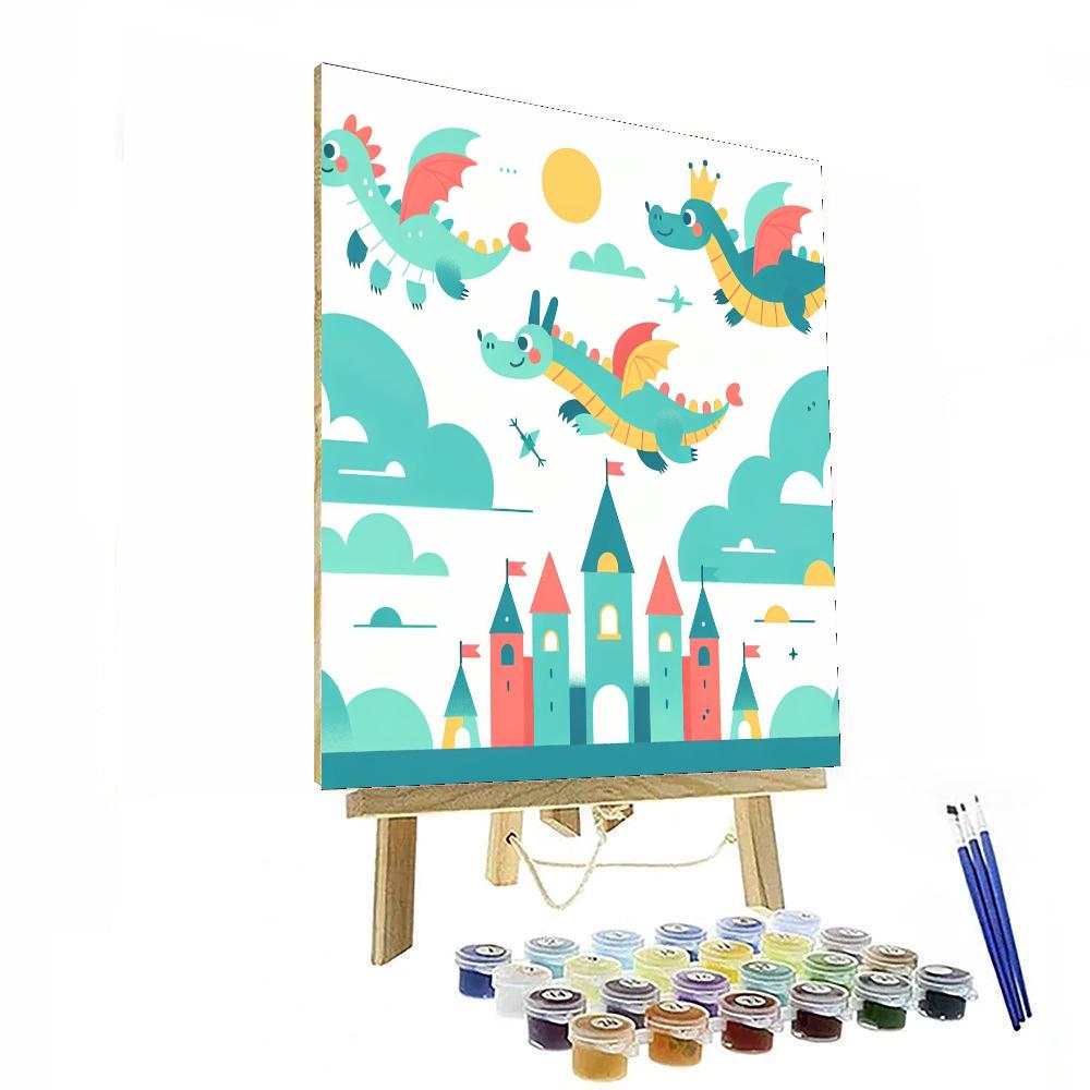 Whimsical Dragons Painting Number Kit