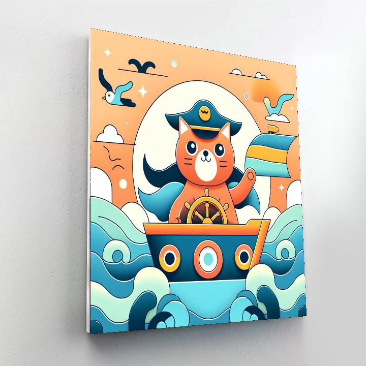 Courageous Cat Captain Paint By Numbers