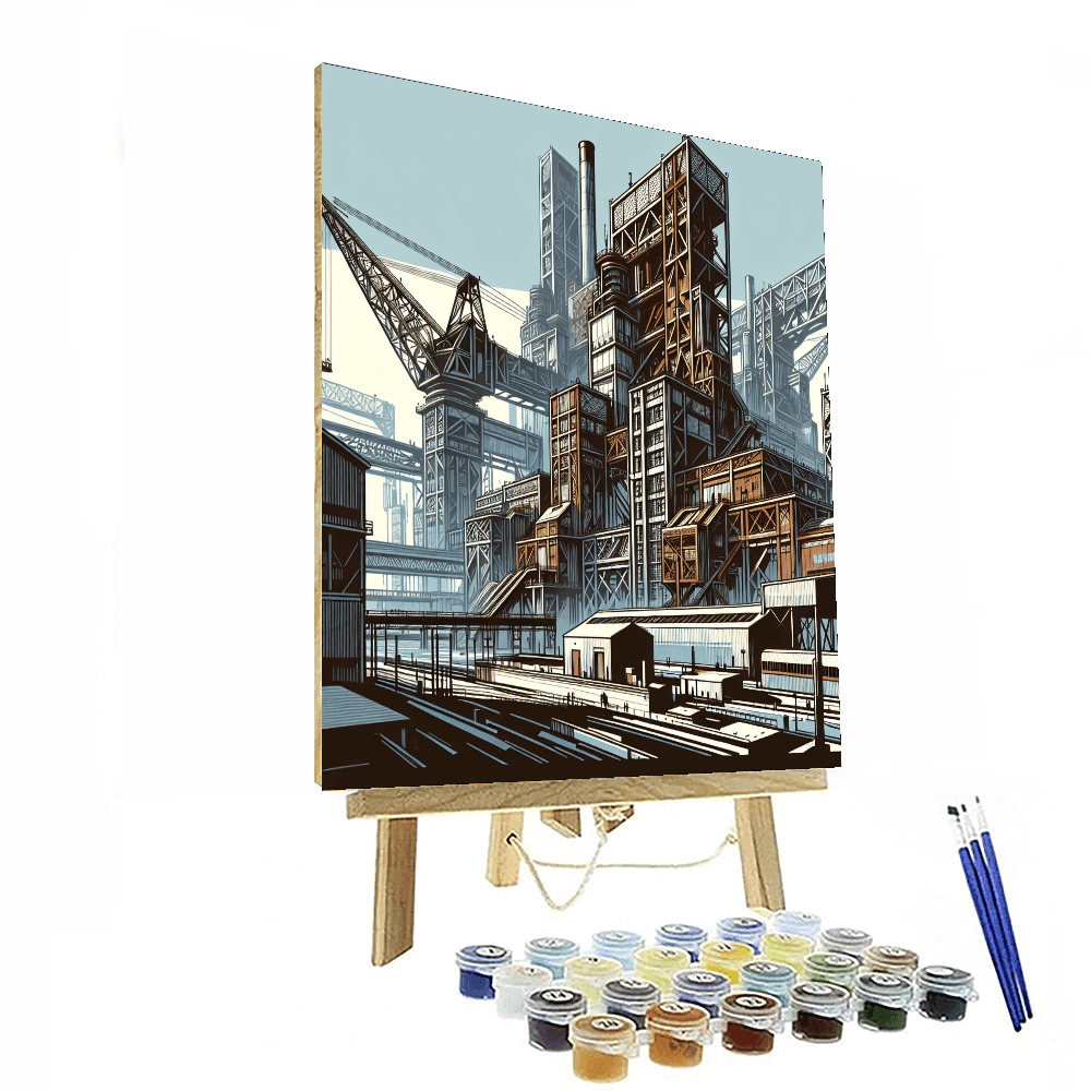 Chic Industrial Urban Scene Painting Number Kit
