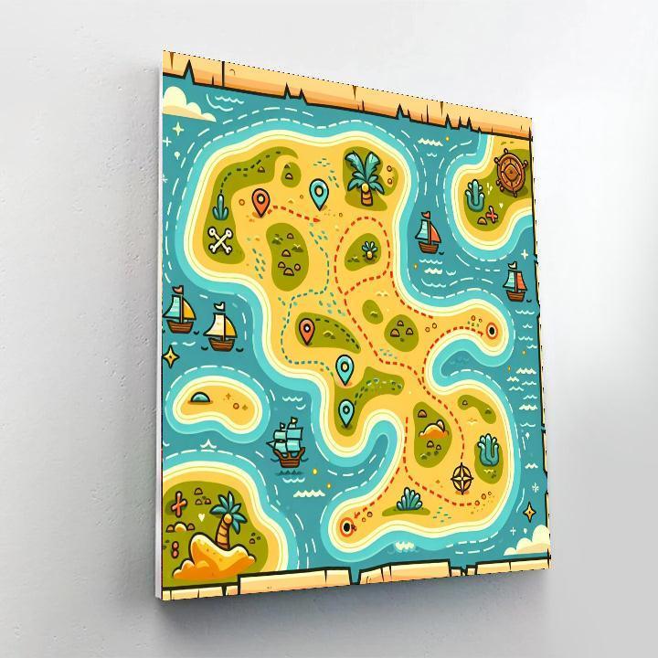 Exciting Pirate Treasure Map Paint By Number