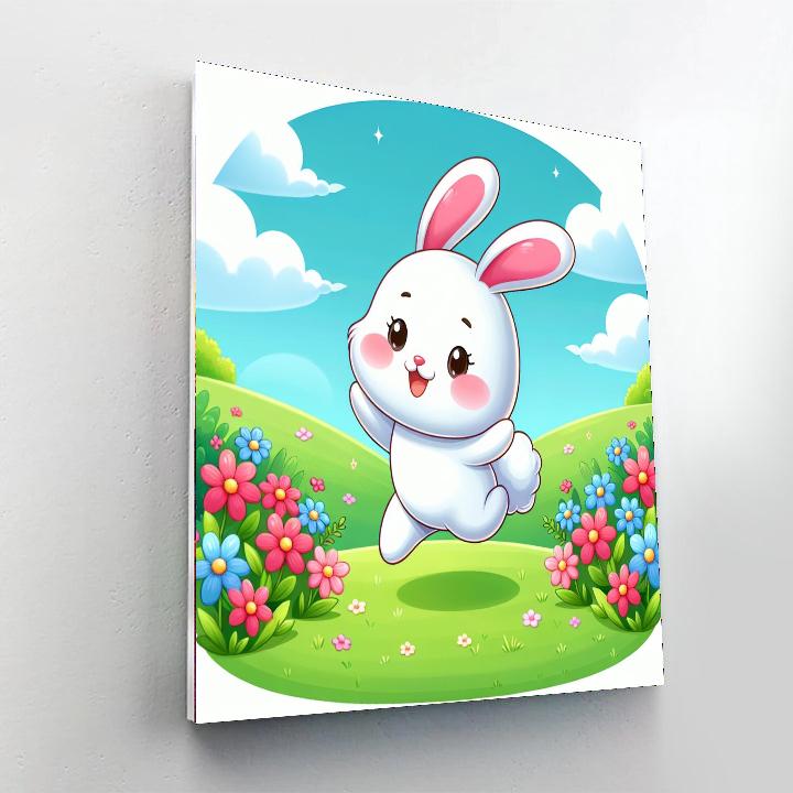 Adorable Bouncing Bunny Numbered Painting Kits