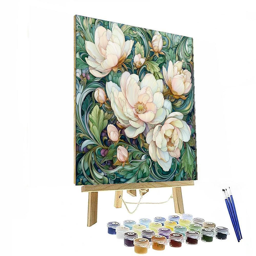 Alphonse Mucha Inspired Botanical Whirl  Painting Number Kit