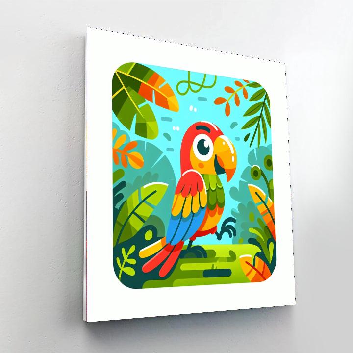 Adventurous Parrot's Jungle Expedition Paint By Color