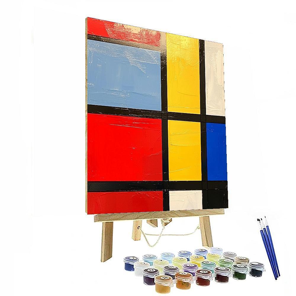 Mondrian Inspired Geometric Reflections  DIY Paint By Numbers