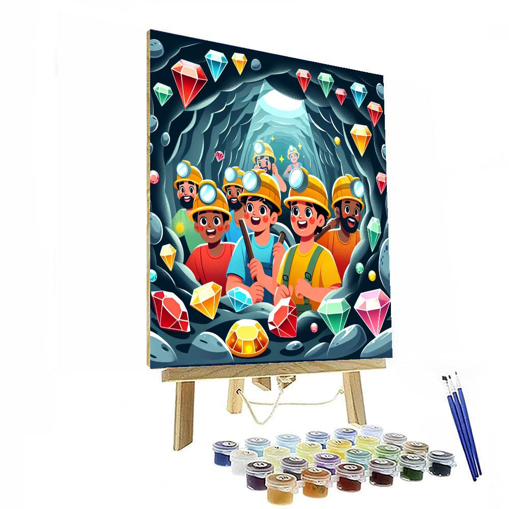 Sparkling Gemstone Mine Painting By Numbers Kit