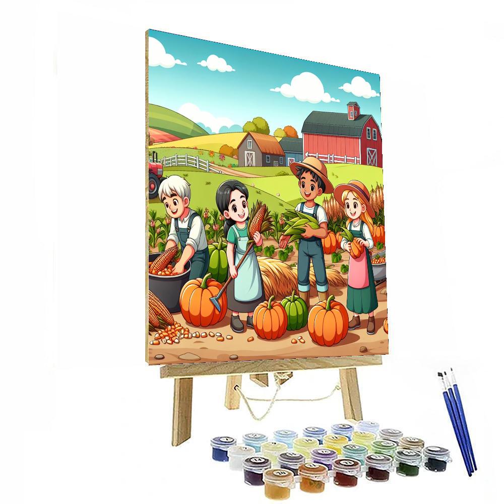 Farm Harvest Time Paint By Numbers Art