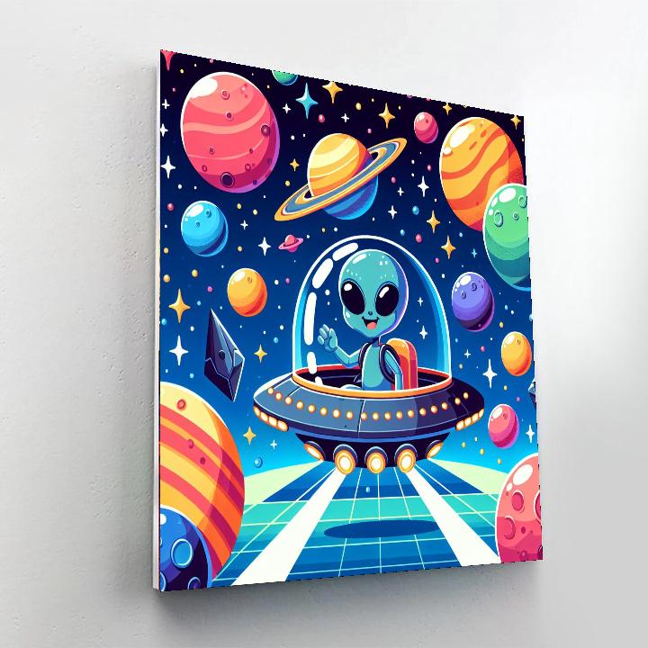 Cute Space Adventure Paint By Numbers