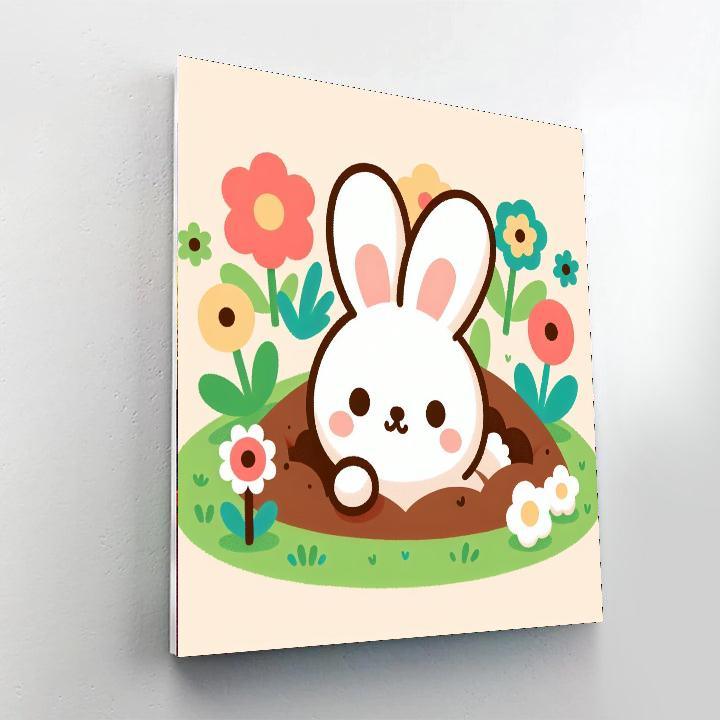 Cuddly Bunny Burrow Paint By Number