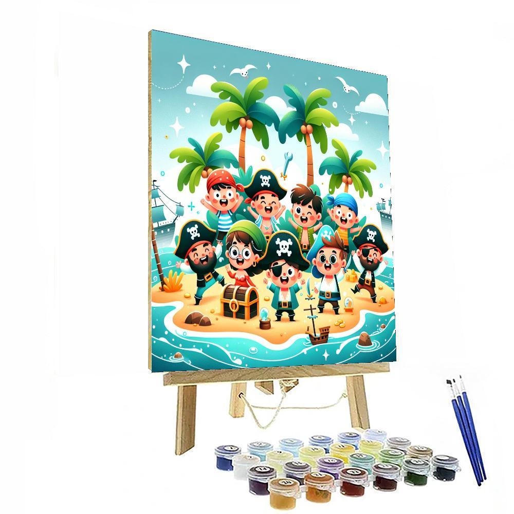 Pirate's Treasure Adventure Paint By Numbers Art