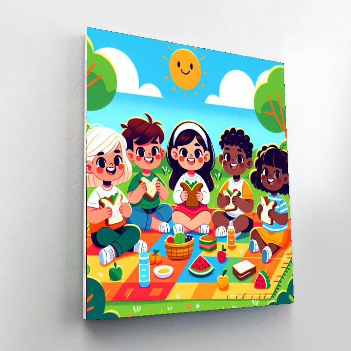 Cheerful Picnic Pals Paint By Color