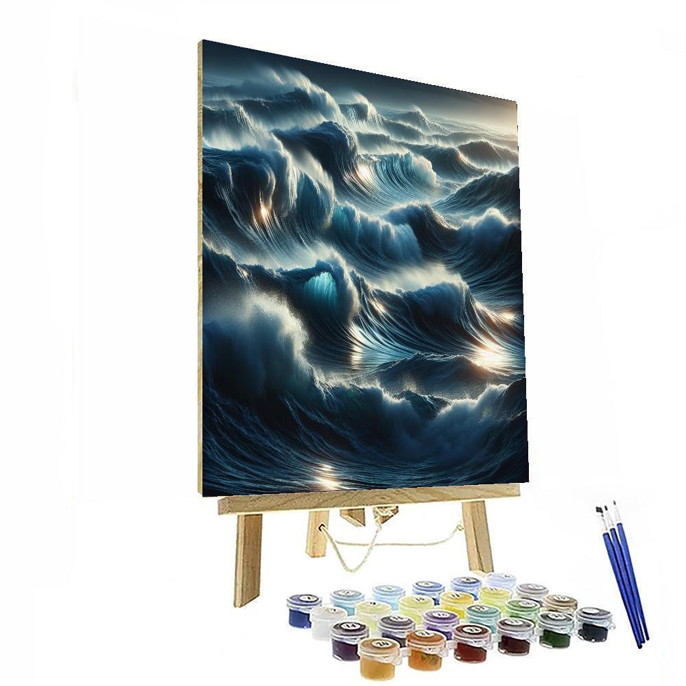 Oceanic Tidal Symphony Number Painting