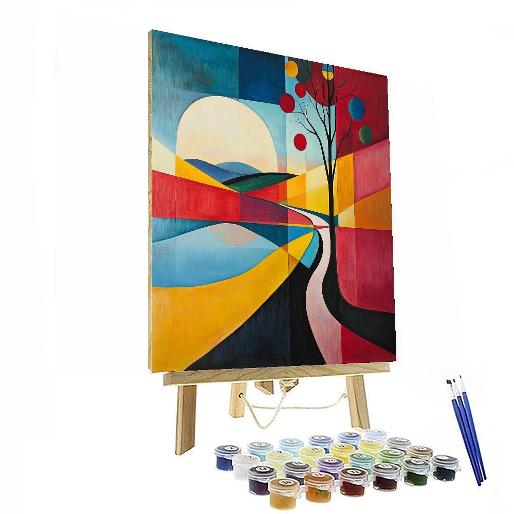 Kandinsky Inspired Geometric Landscapes  Painting By Numbers Kit