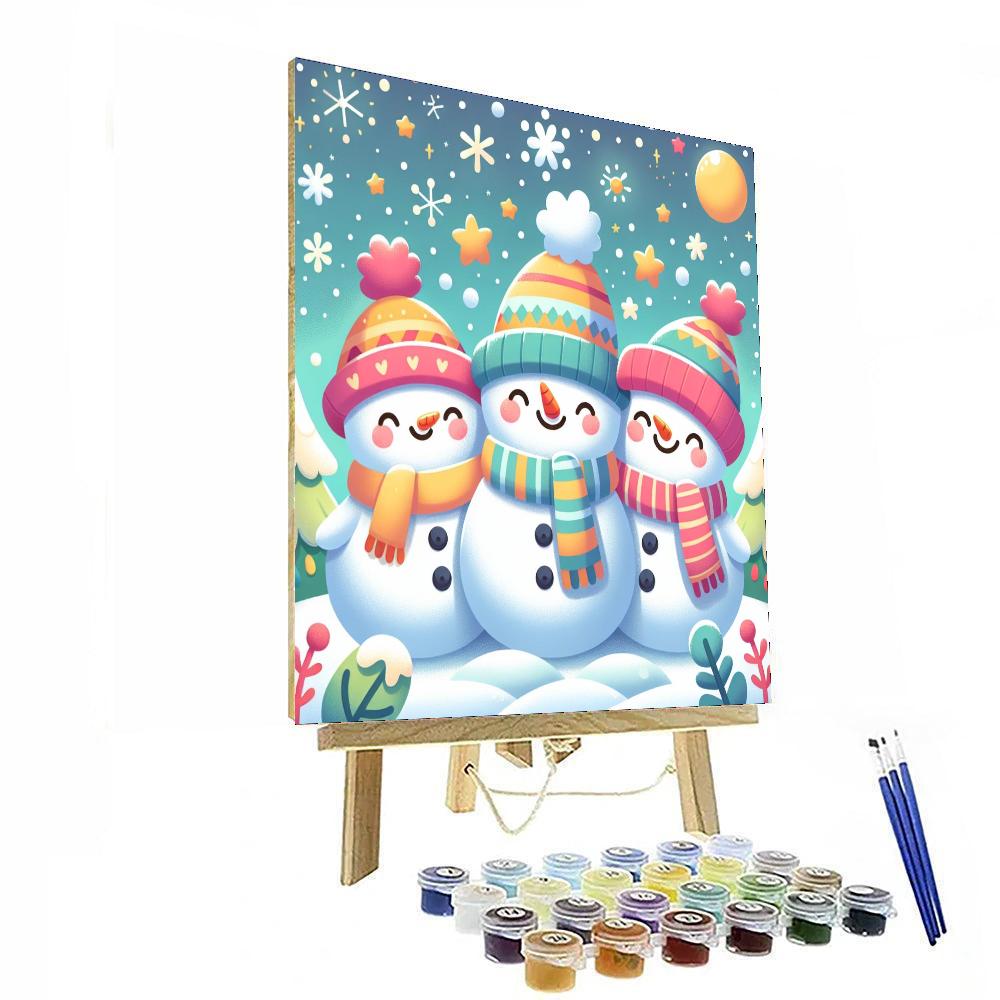 Silly Snowman Family Numbered Painting Kits