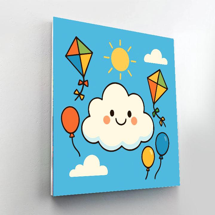 Curly Cloud Adventure Paint By Numbers Art