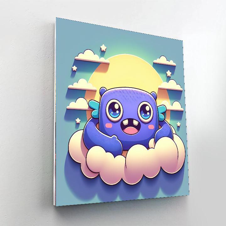 Cuddly Monster Pillow DIY Paint By Numbers