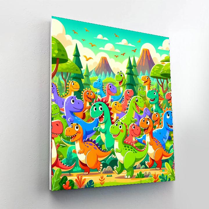 Silly Dinosaur Dance Numbered Painting Kits