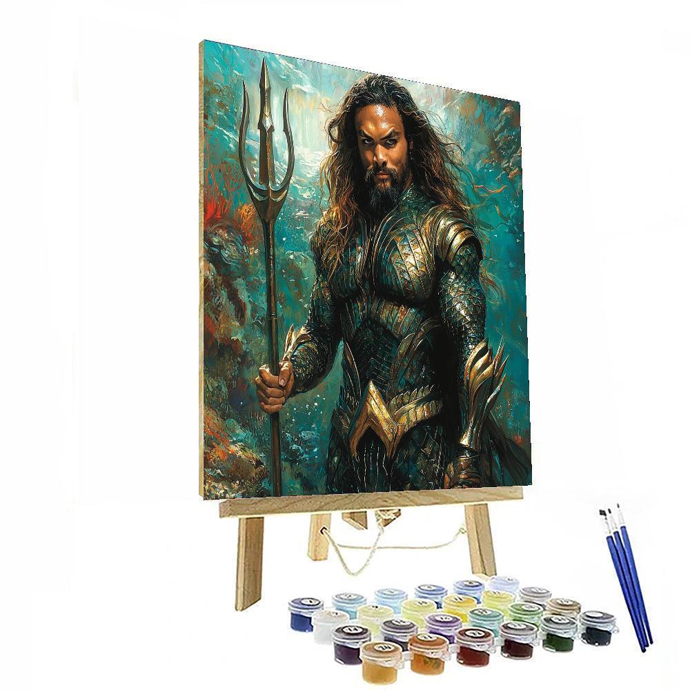 Jason Momoa: The Titan Of The Ocean As Aquaman Numbered Painting Kits