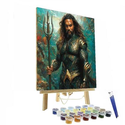 Jason Momoa: The Titan Of The Ocean As Aquaman Numbered Painting Kits