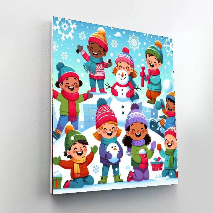 Playful Snow Day Number Painting