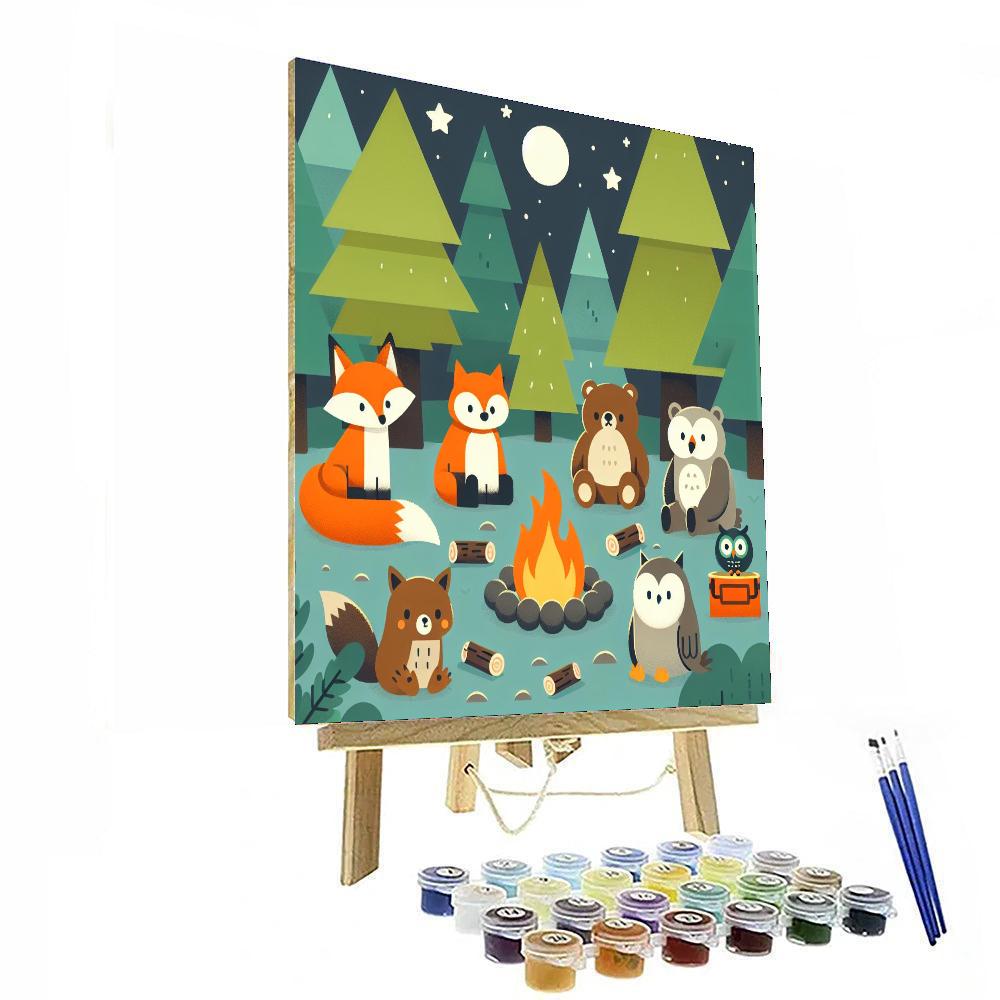 Woodland Creatures Campout Painting By Numbers Kit