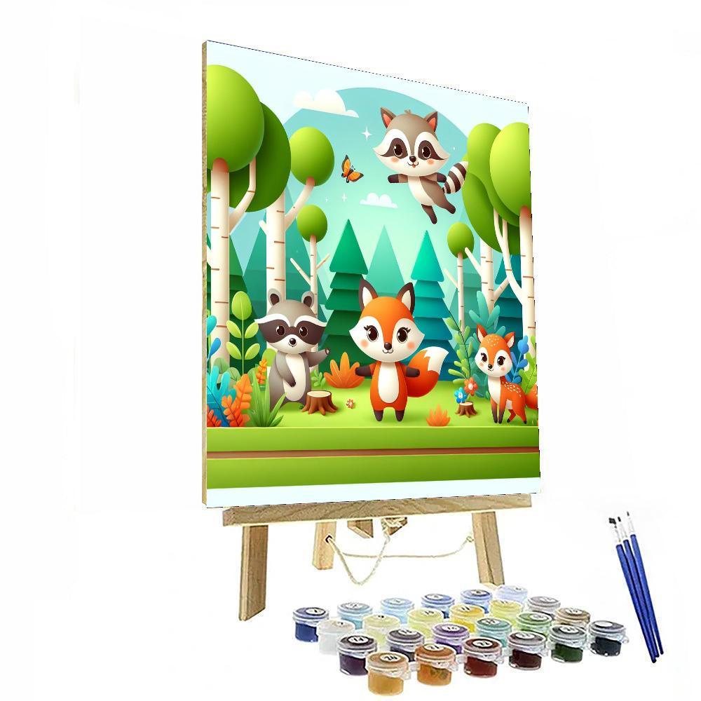 Curious Forest Creatures Paint By Numbers Art