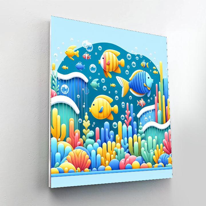 Bubbly Tropical Fish Paint By Numbers Art