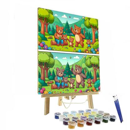 Cozy Bear Family Numbered Painting Kits