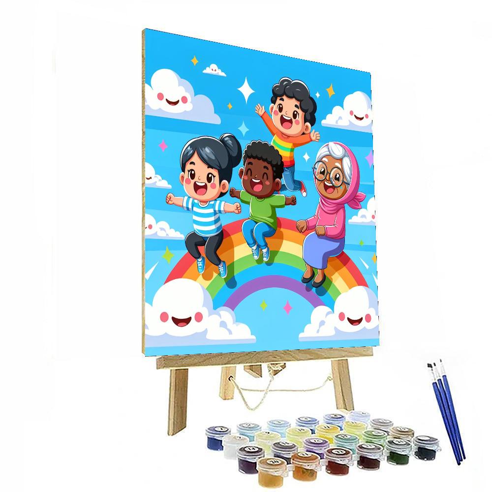 Riding Rainbows Painting Number Kit