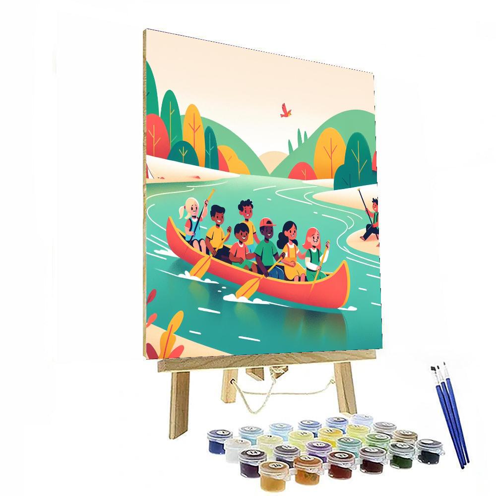Riverside Canoe Adventure Paint By Numbers Art