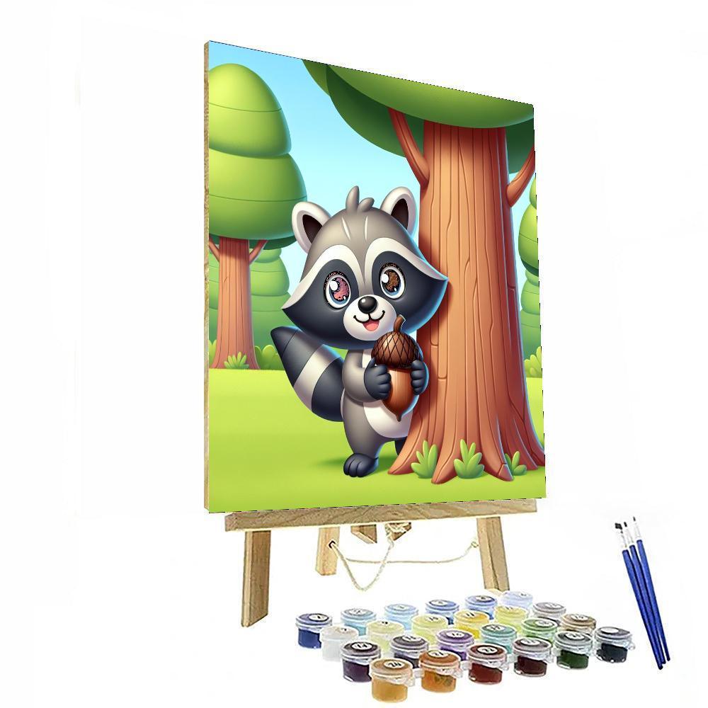 Happy Raccoon Paint By Numbers Kits