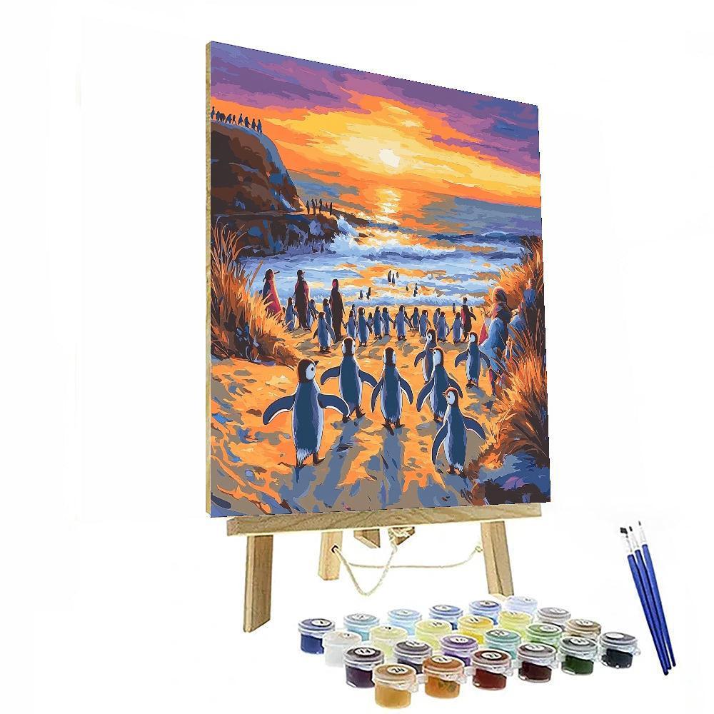 Penguin Parade At Phillip Island Painting Number Kit