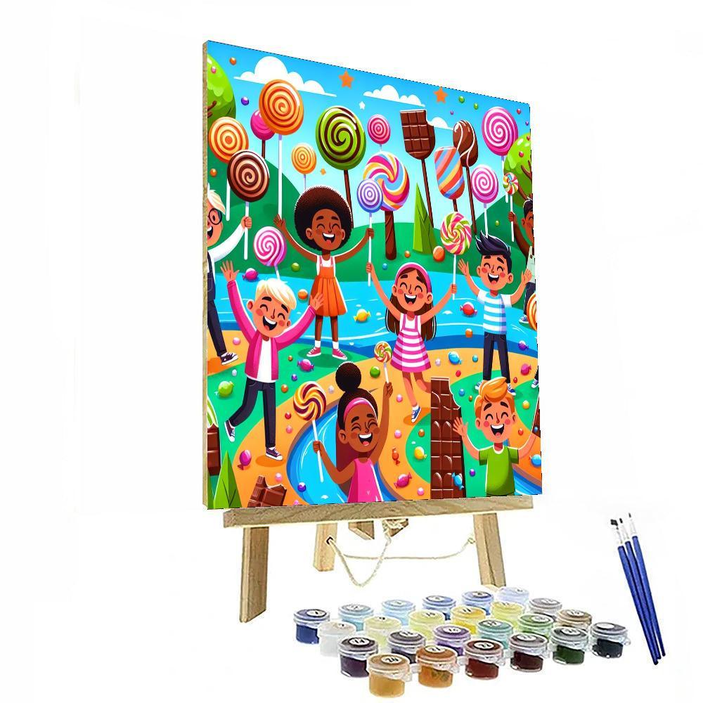 Playful Candy Land Adventure Number Painting