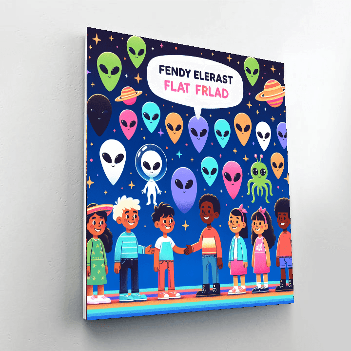 Alien Friendship Galaxy Paint By Color