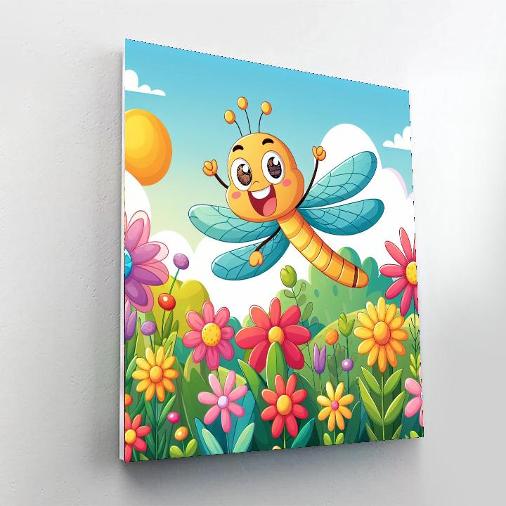 Happy Dragonfly Painting By Numbers Kit