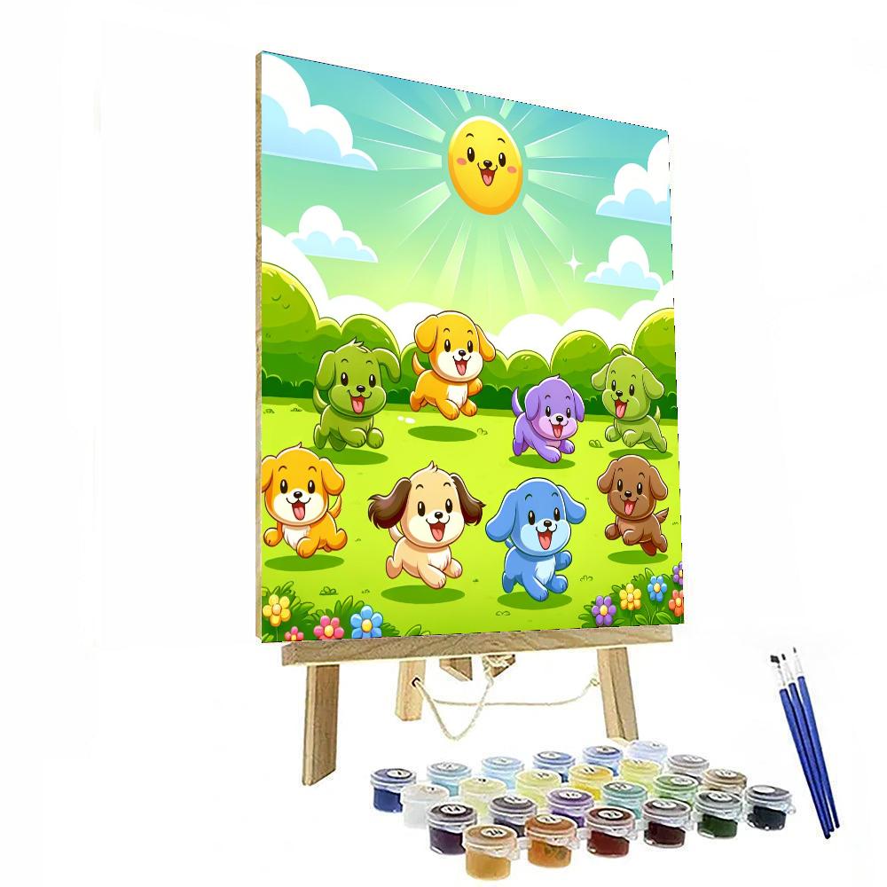 Puppy Playtime Fun Painting Number Kit