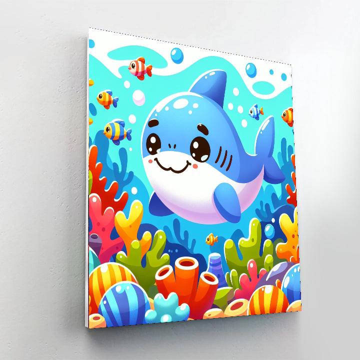 Brave Little Shark Numbered Painting Kits