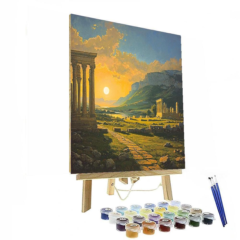 Cole Inspired Ancient Ruins At Dawn  Paint By Numbers