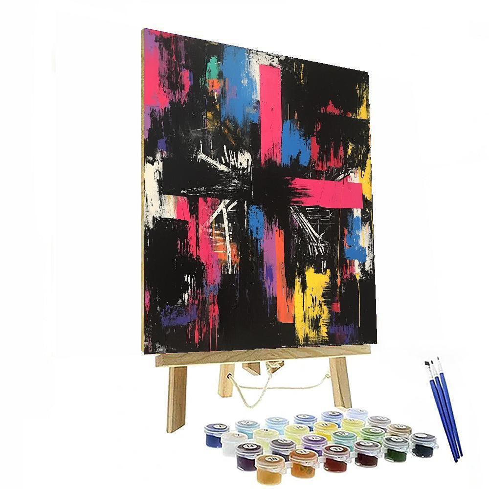 Jean-Michel Basquiat Inspired Skeletal Thoughts  Numbered Painting Kits
